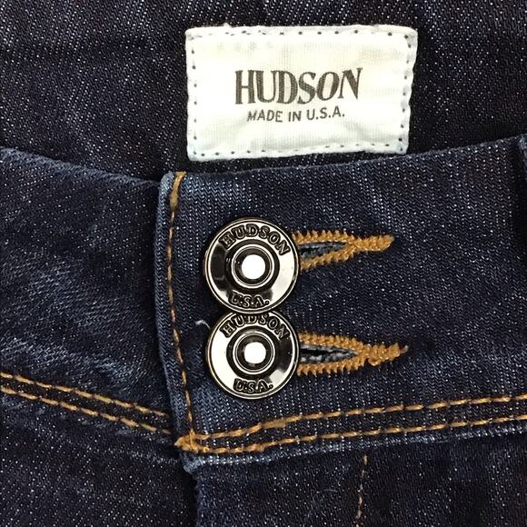 Hudson Jeans Mid Rise Collin Dark Wash LVC Slim Straight Flap Jeans sz 24 x 32 - Picture 10 of 10